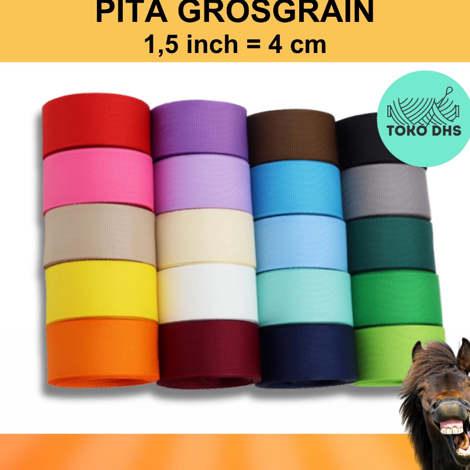 

HOT PRODUK pita grossgrain 15 inch 4cm per roll 2 yard 185 m grosgrain