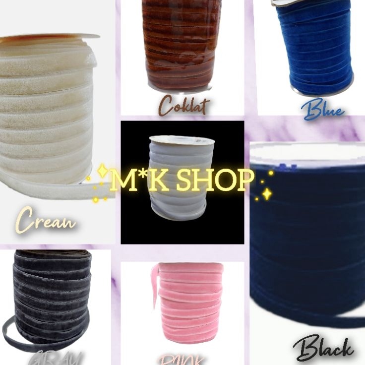 

DISKON BESAR Pita BeruduVelvet ribbon ukuran 3895 mmharga per roll