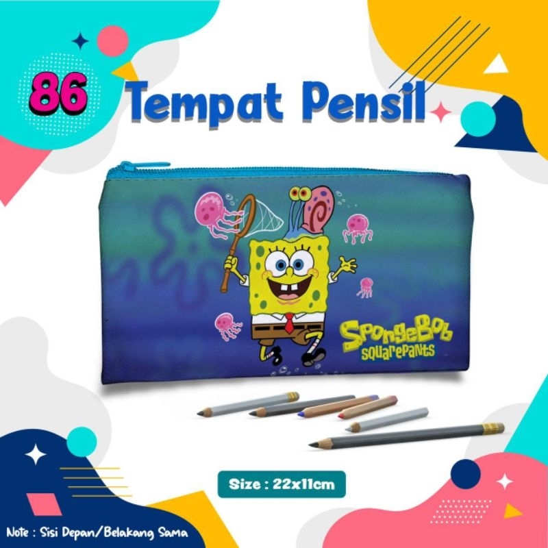 

tempat pensil spingebob squarepants tas pensil wadah pensil pouch dompet kostak
