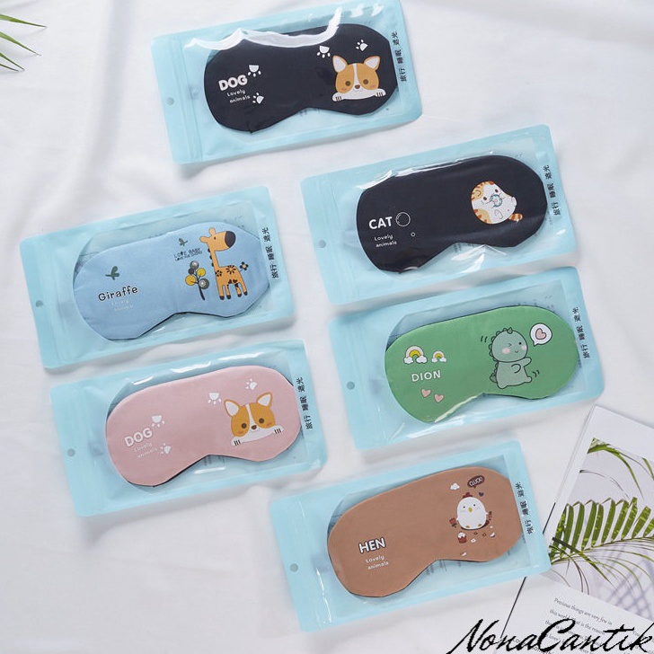 TERKENAL Penutup Mata tidur eye cover mask kacamata anak motif hewan binatang kartun Simple cartoon 