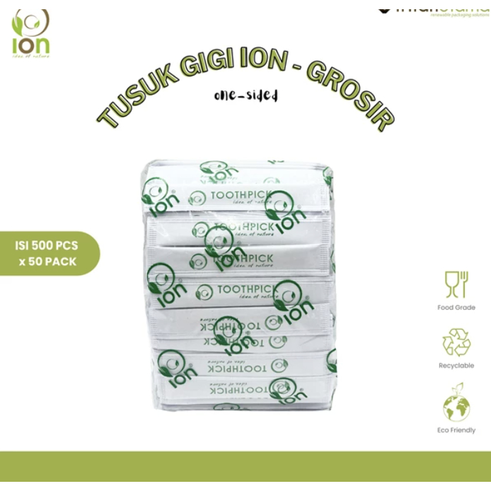 Tusuk Gigi Kayu Steril Bungkus Kertas ION / Tusuk Gigi Steril