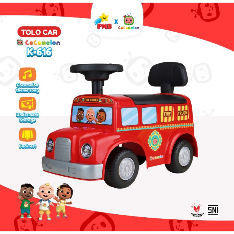 mainan anak mobil dorong mobil anak bisa dinaiki bus cocomelon k616 PMB musik