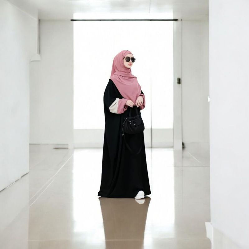 Abaya Set Hijab Fitriani Bahan Crinkle Airflow Size S-XXL Fashion Muslim