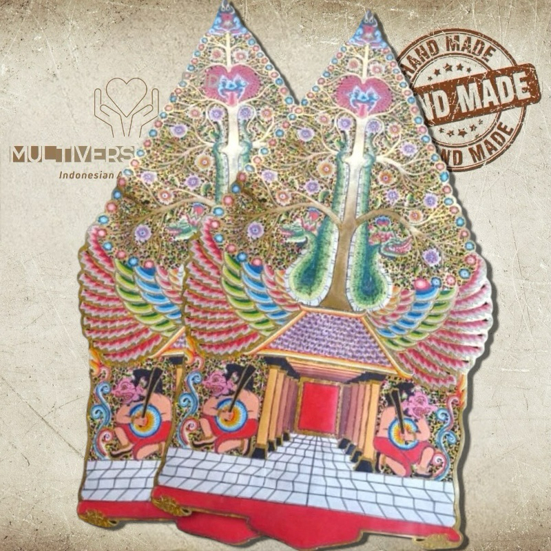 MULTIVERSECRAFTID Wayang Alusan Gunungan Premium Bahan Kulit Kerbau Asli Bahan Premium Kulit Asli Uk