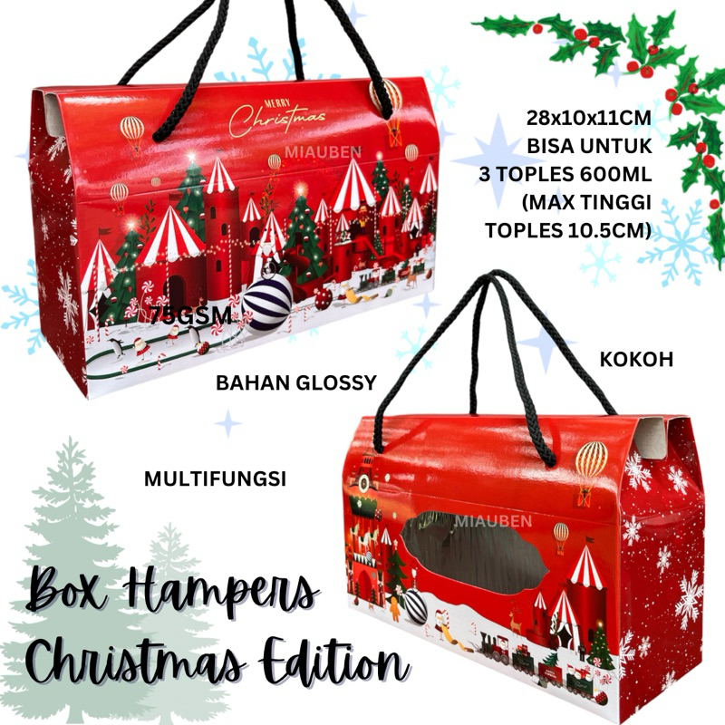 

isi 5 set Box hampers natal isi 3 toples 600ml kotak hadiah xmas