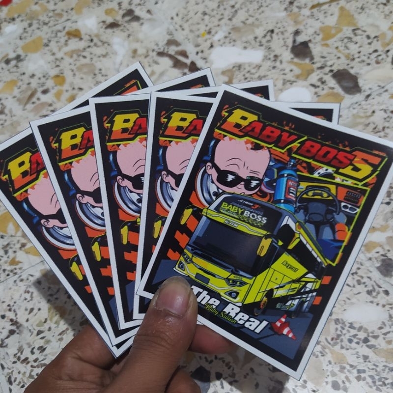 

(free sticker)STICKER BUS BABY BOSS ASYROF HOLOGRAM 5 PCS / STIKER BUS TERBARU