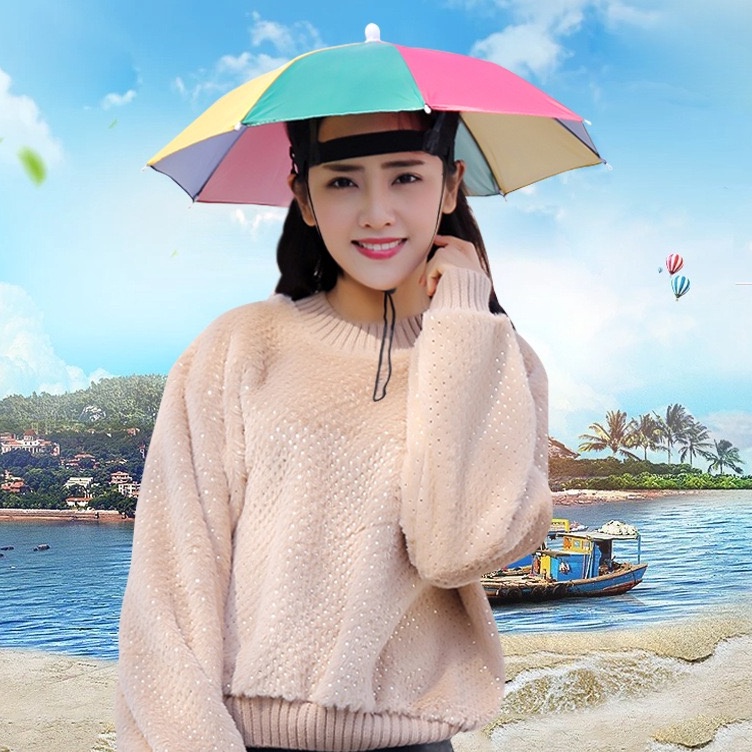 Promo Laris  41Payung Topi Besar Dewasa Outdoor Panas Matahari Anti UV