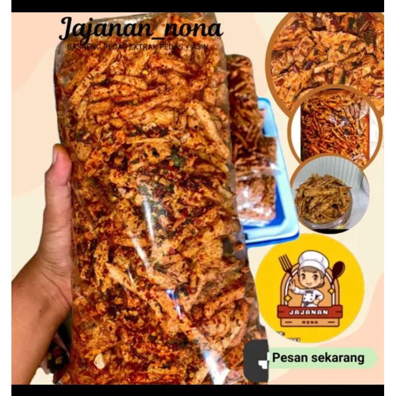 

Basreng pedas 1kg daun jeruk/enak mantap bahan cikur cemilan