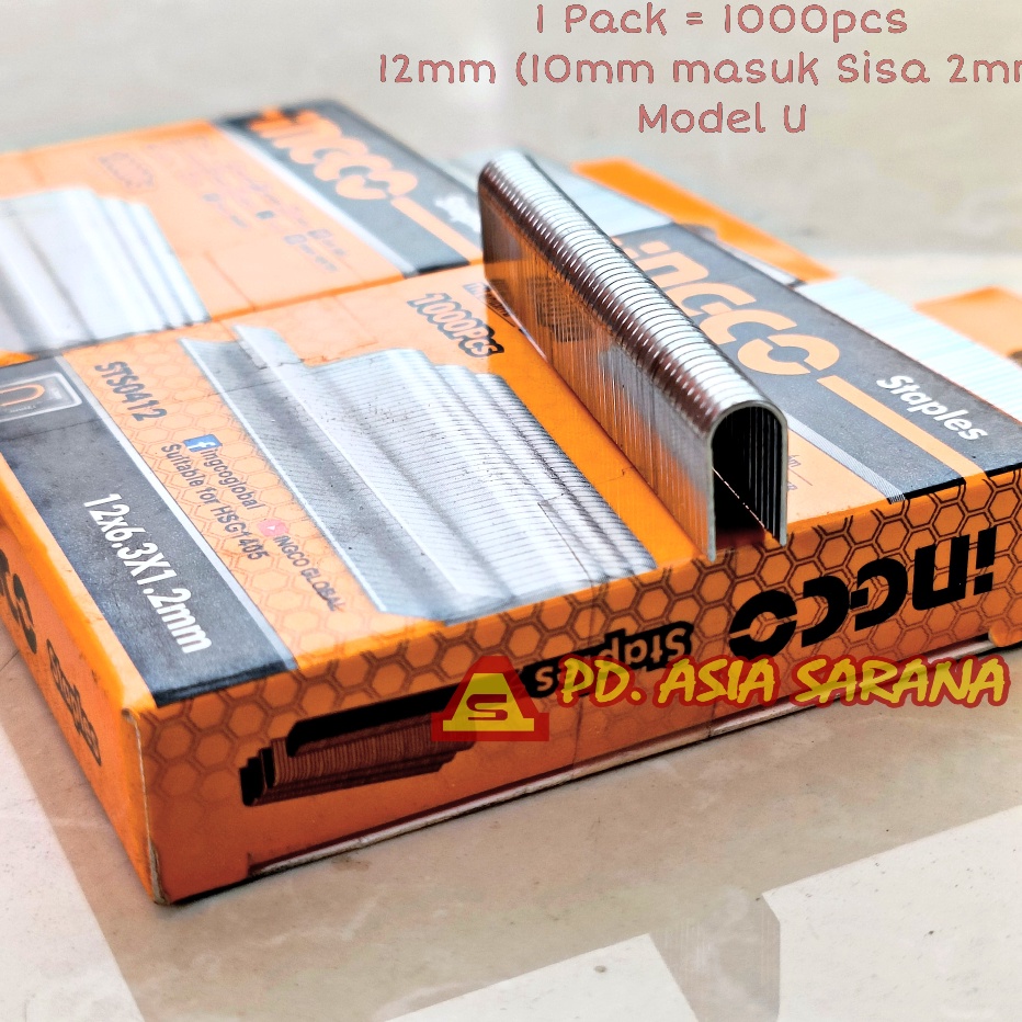 

MEN SALE Refill U Staples 12mm INGCO STS412 Isi Steples Stapler Tembak HSG145