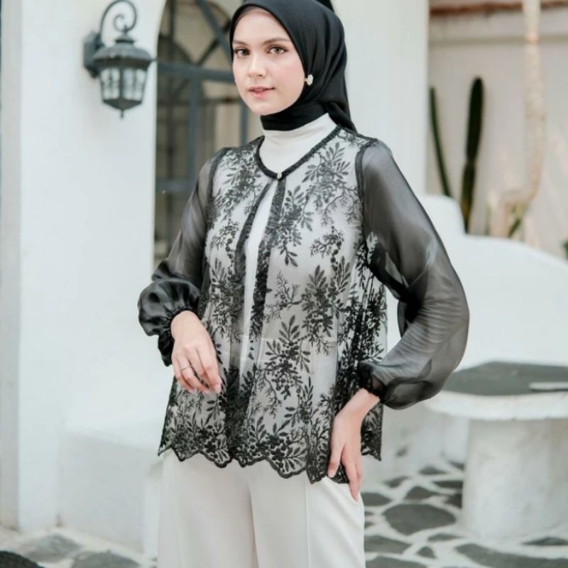 Outer Organza Kondangan Crop mix Tile Brokat mutiara/Outer saja