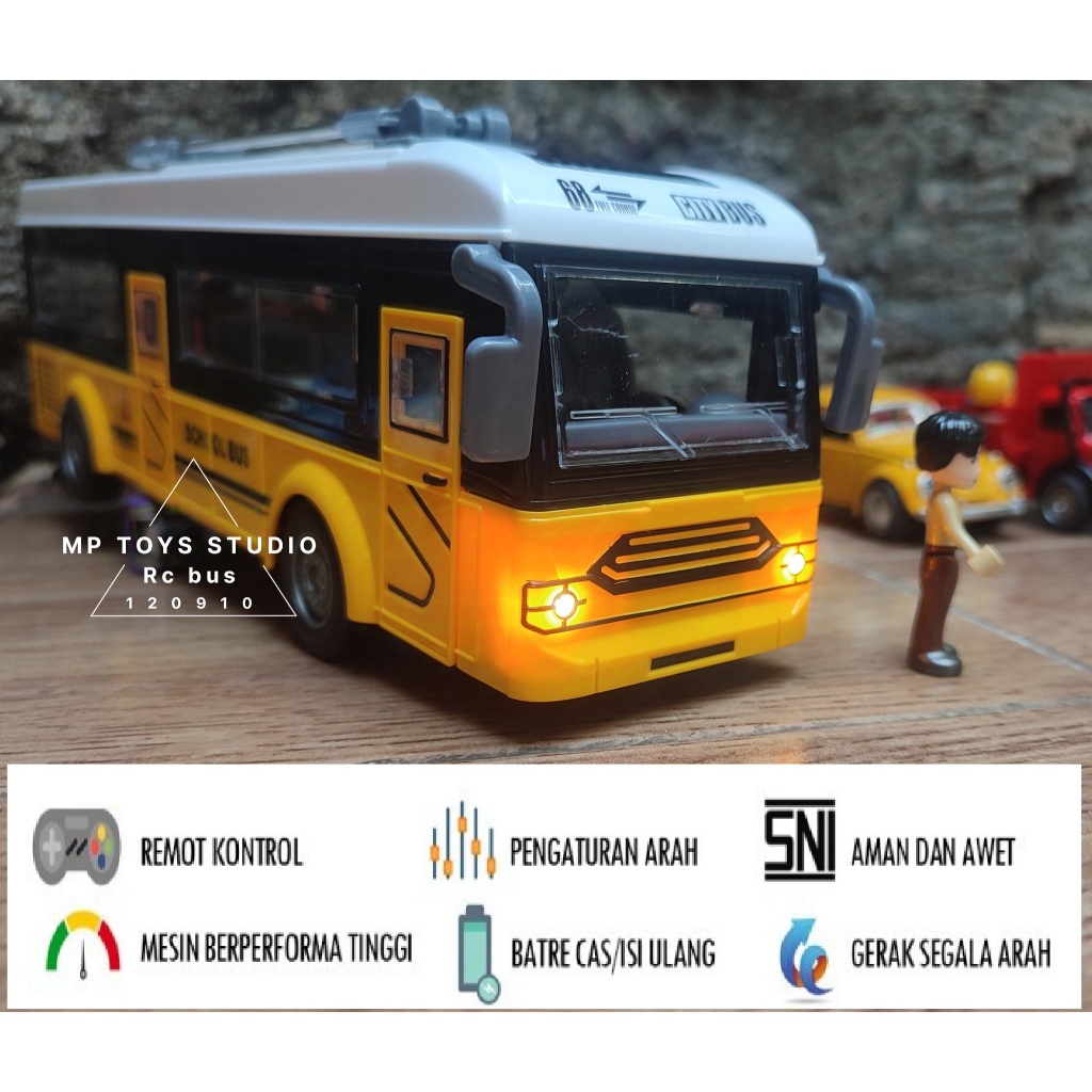 MP toys - RC bus luxury premium mainan remote control bus dengan musik dan lampu rc bus kolkesi bus 