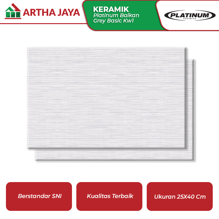 PLATINUM 25X40 BALKAN GREY BASIC KW1 / Keramik Dinding Lantai