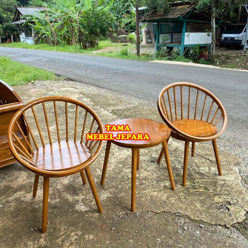 kursi teras minimalis jati model klasik roda, kursi minimalis teras 2 kursi 1 meja