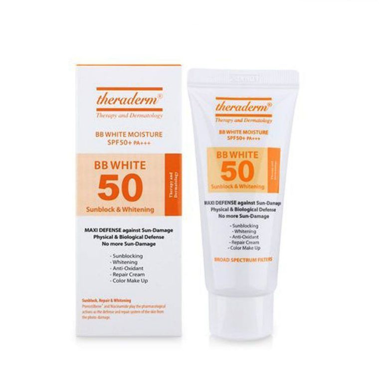 THERADERM BB White Moisture SPF 50+ (sunblock pemutih kulit kering)