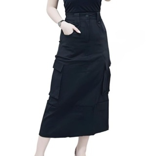 Rok Cargo skirt twill panjang premium wanita/ Rok cargo wanita korean