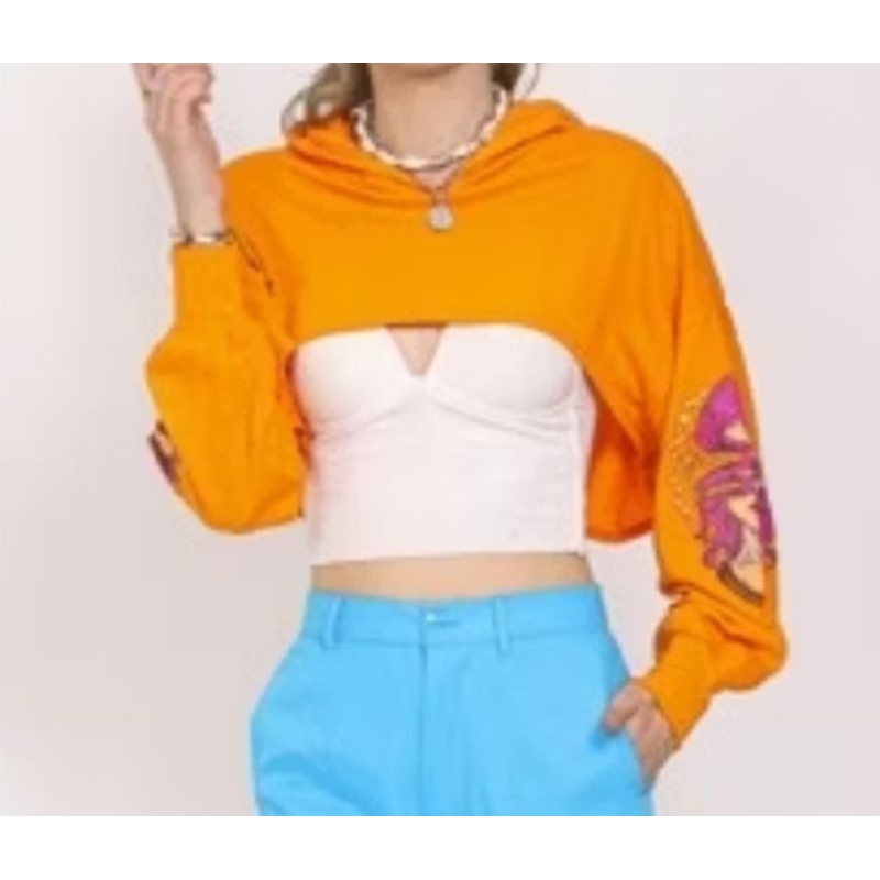 Crop Hoodie by Gaudi X Awkarin - Zera Top