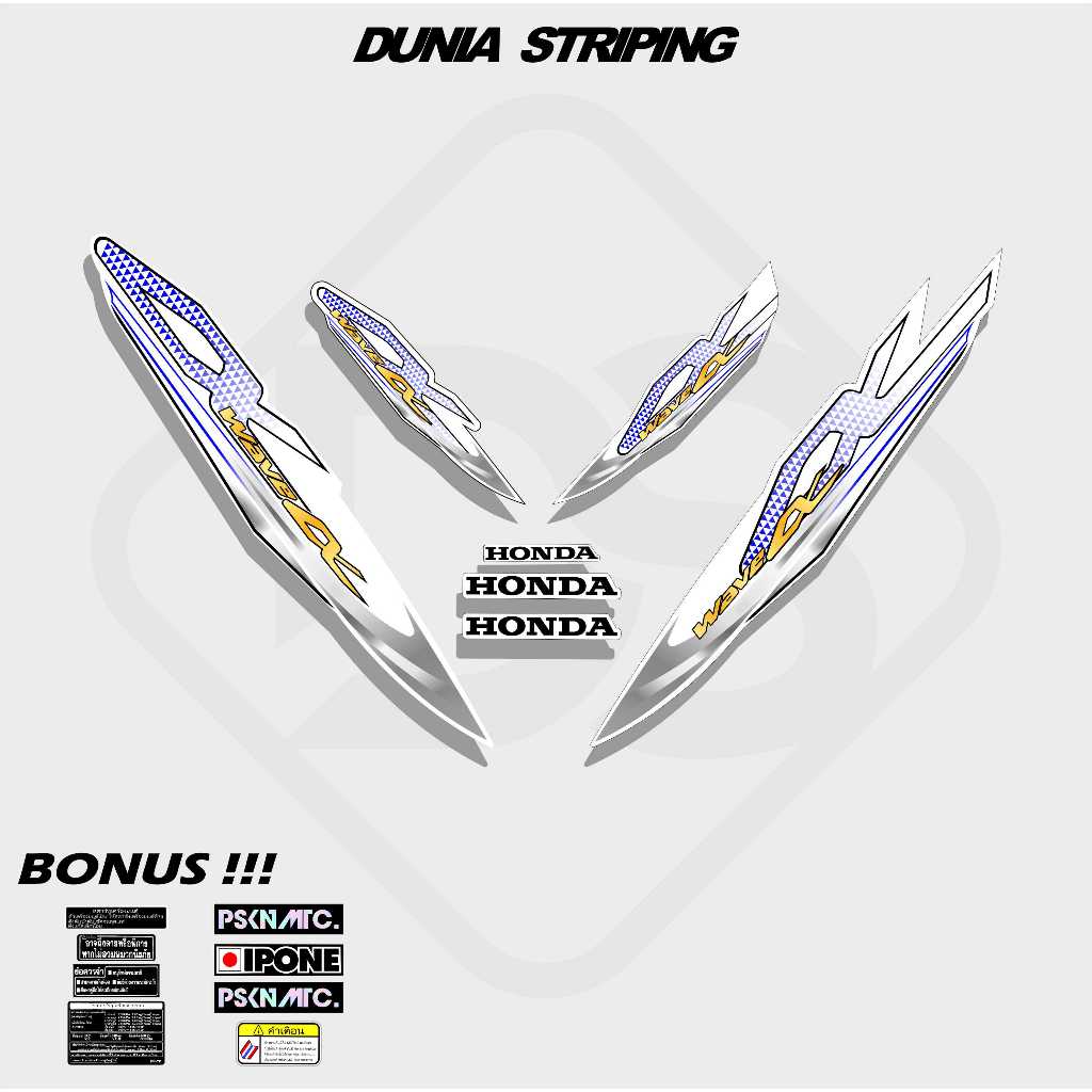 STRIPING STICKER STOCK DECAL STIKER HONDA SUPRA FIT NEW / WAVE LX VIETNAM / LIS SUPRA FIT 110 / VARI