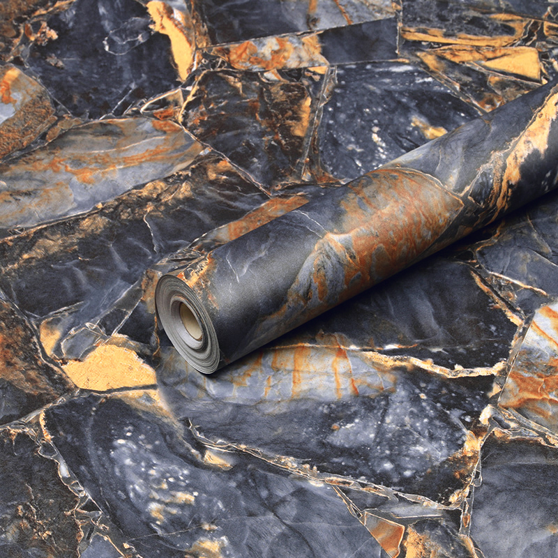 Stiker Lantai & Dinding motif BATU ALAM KOSMI HITAM | Wallpaper Kamar Mandi Toilet Dapur Tamu