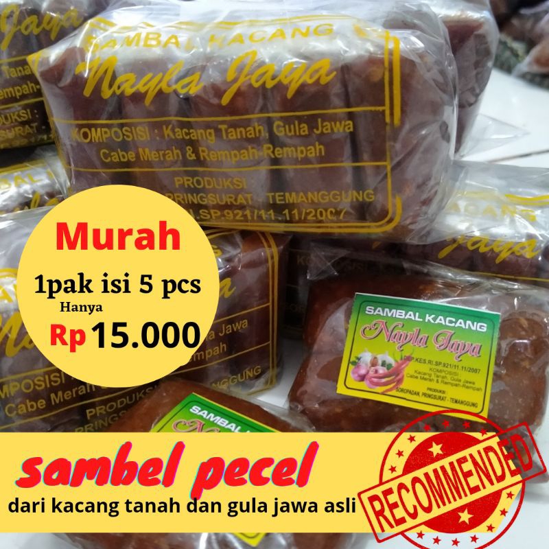 

Sambel pecel original 1pack isi 5pcs 250 gram sambal kacang NAYLA JAYA bumbu pecel instan tanpa pengawet bisa cod