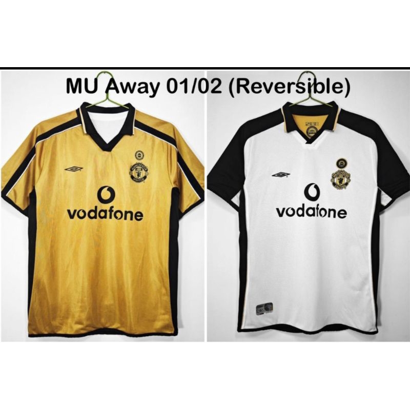 Jersey Bola Grade Ori Retro Manchester United MU Away Bolak Balik 2001/2002 Season 01-02