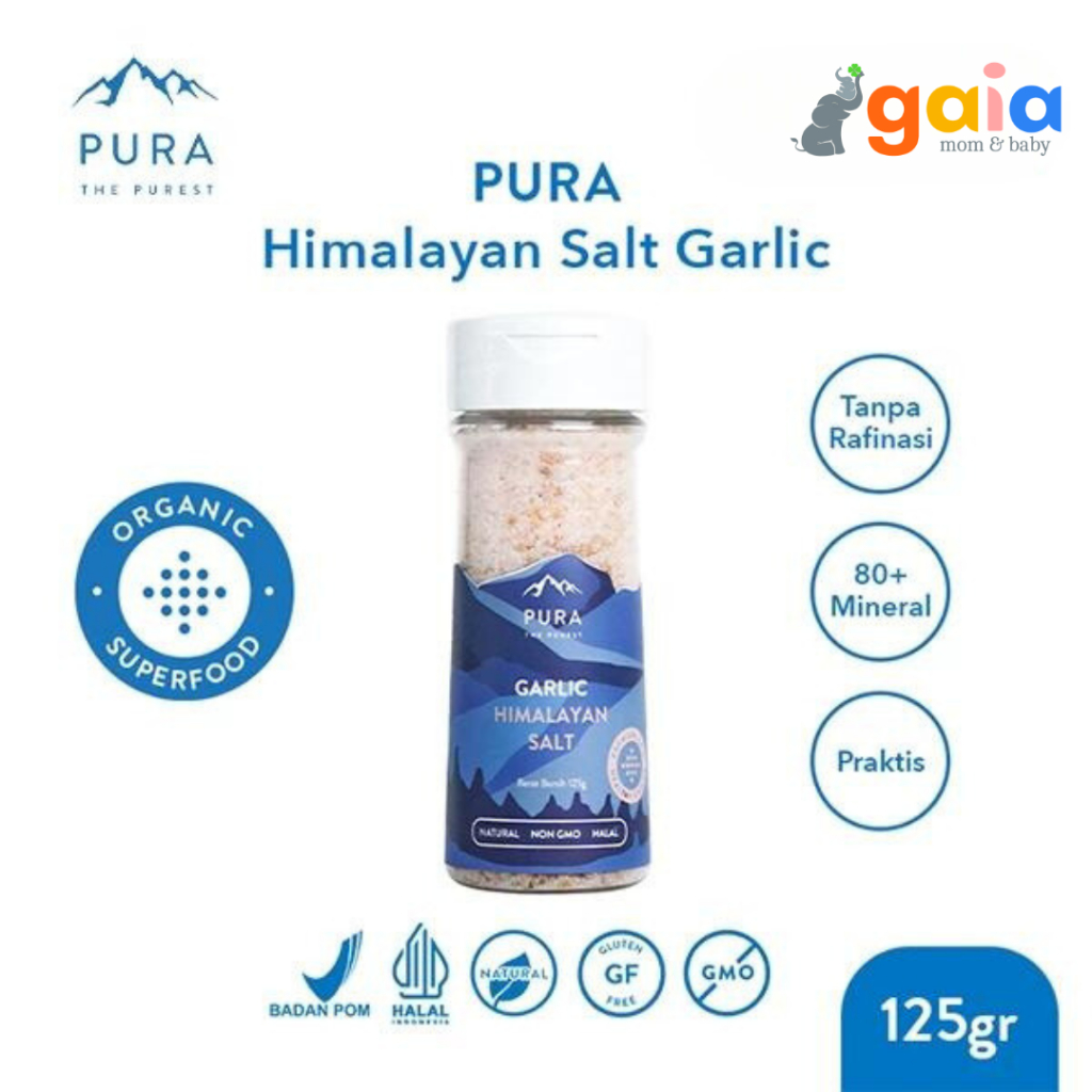 

Pura Himalayan Salt Garlic | Garam Organik | Garam Tanpa Rafinasi