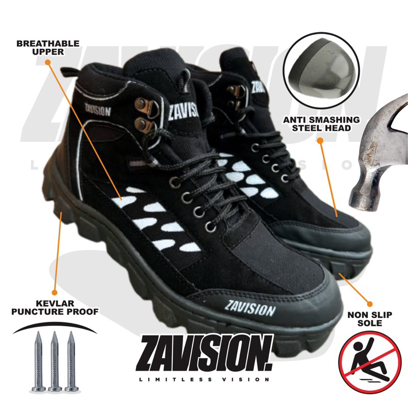 Raruru436 - Zavision Sepatu Safety Ujung Besi Hiking Outdoor Gunung Sport Z-23