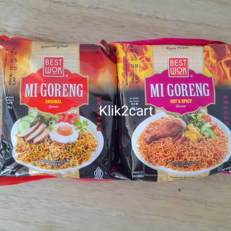 

Best wok mie goreng / mie instan / original / hot & spicy / best wok