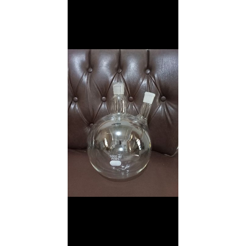 boiling flask 5000 ml pyrex 2 neck/ leher 2 Ns 29/32