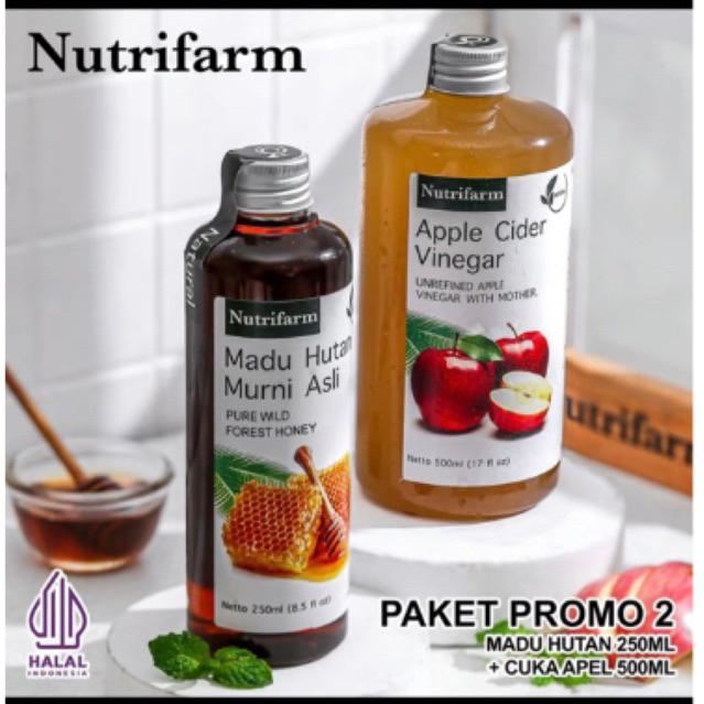 

Nutrifarm cuka apel With Mother Paket + Madu hutan murni 250ml