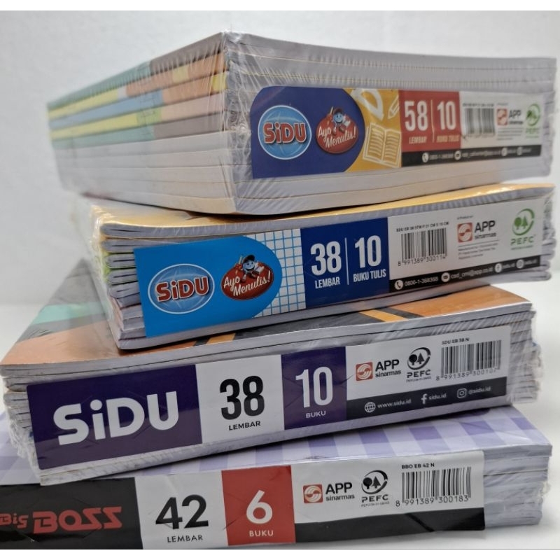 

BUKU TULIS SIDU ,BIG BOSS,KOTAK,GARIS LIMA/TIGA ,CAMPUS