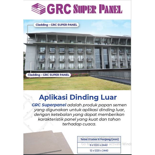 GRC Board Super Panel 15 x 1220 X 2440 mm
