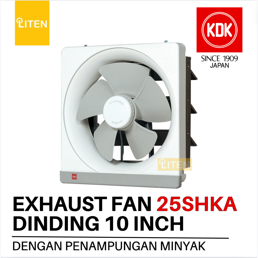 KDK 25SHKA - Exhaust Fan Dinding KDK Penampungan Minyak Heksos Fan Dapur 10 Inch 10" Hisap Asap Masa