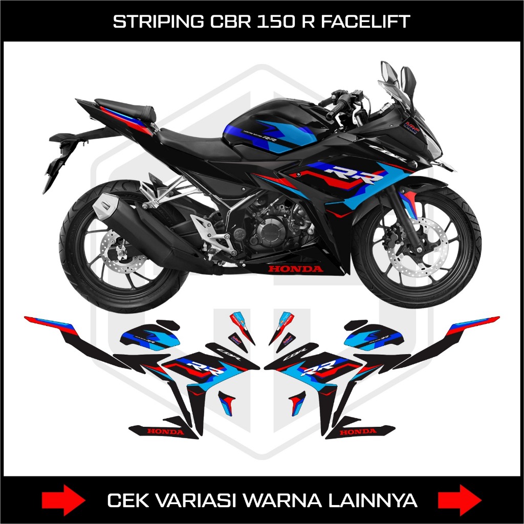 STIKER STRIPING HONDA CBR150R FACELIFT (2016 2019) BMW EDITION - STICKER DECAL CBR 150R K45G/K45N