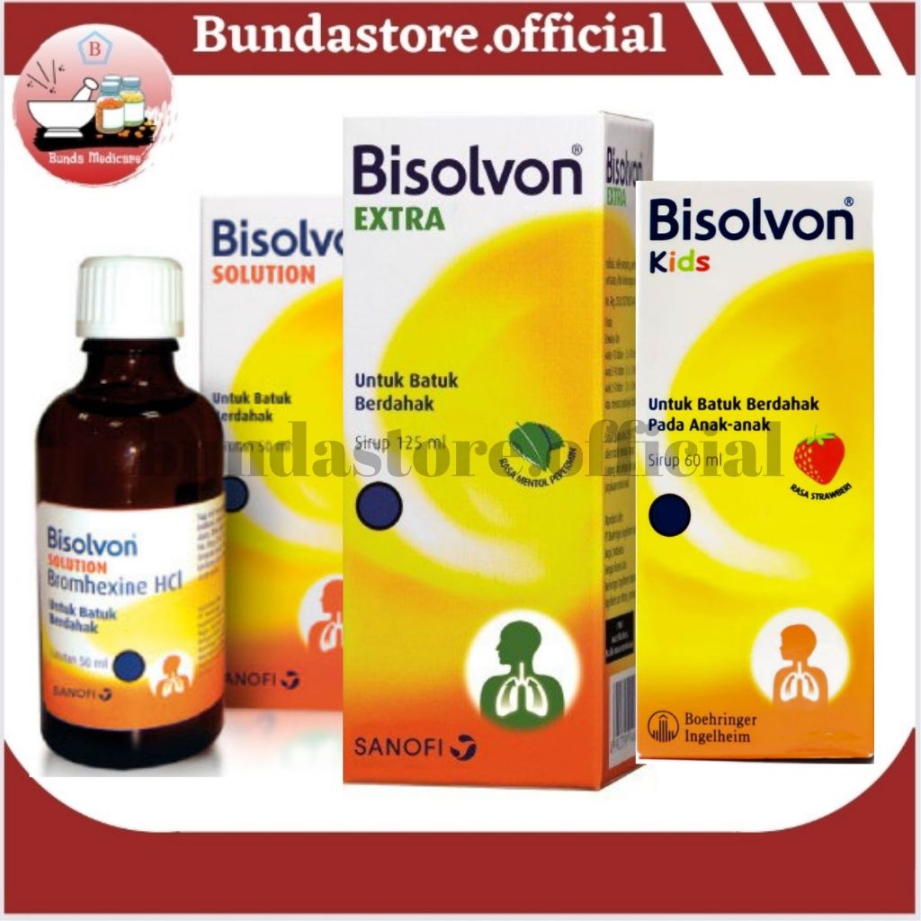Bisolvon Extra Syrup / Bisolvon Solution / Bisolvon Kids Syrup - Obat Berdahak Anak & Dewasa