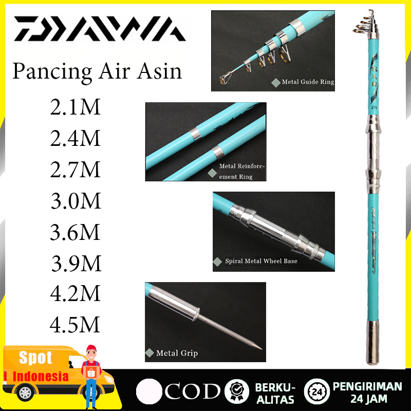 Dikirim Dari Jakarta 2026 NEW Joran Pancing Spinning Air Laut | Panjang 2.1m-4.5m Serat Karbon | Aks