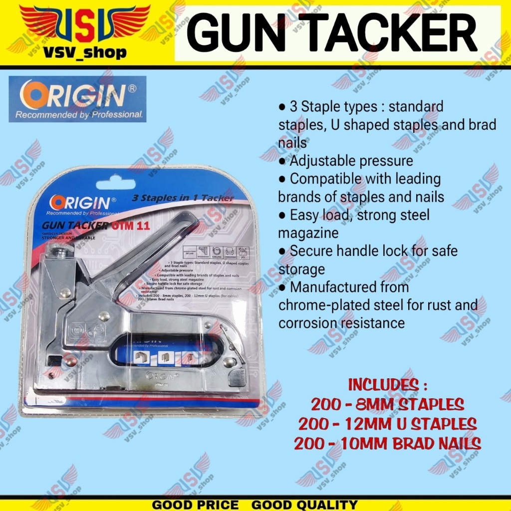 

Stapler Gun Tacker 3in1 Staples tembak gun Taker Stapler tembak
