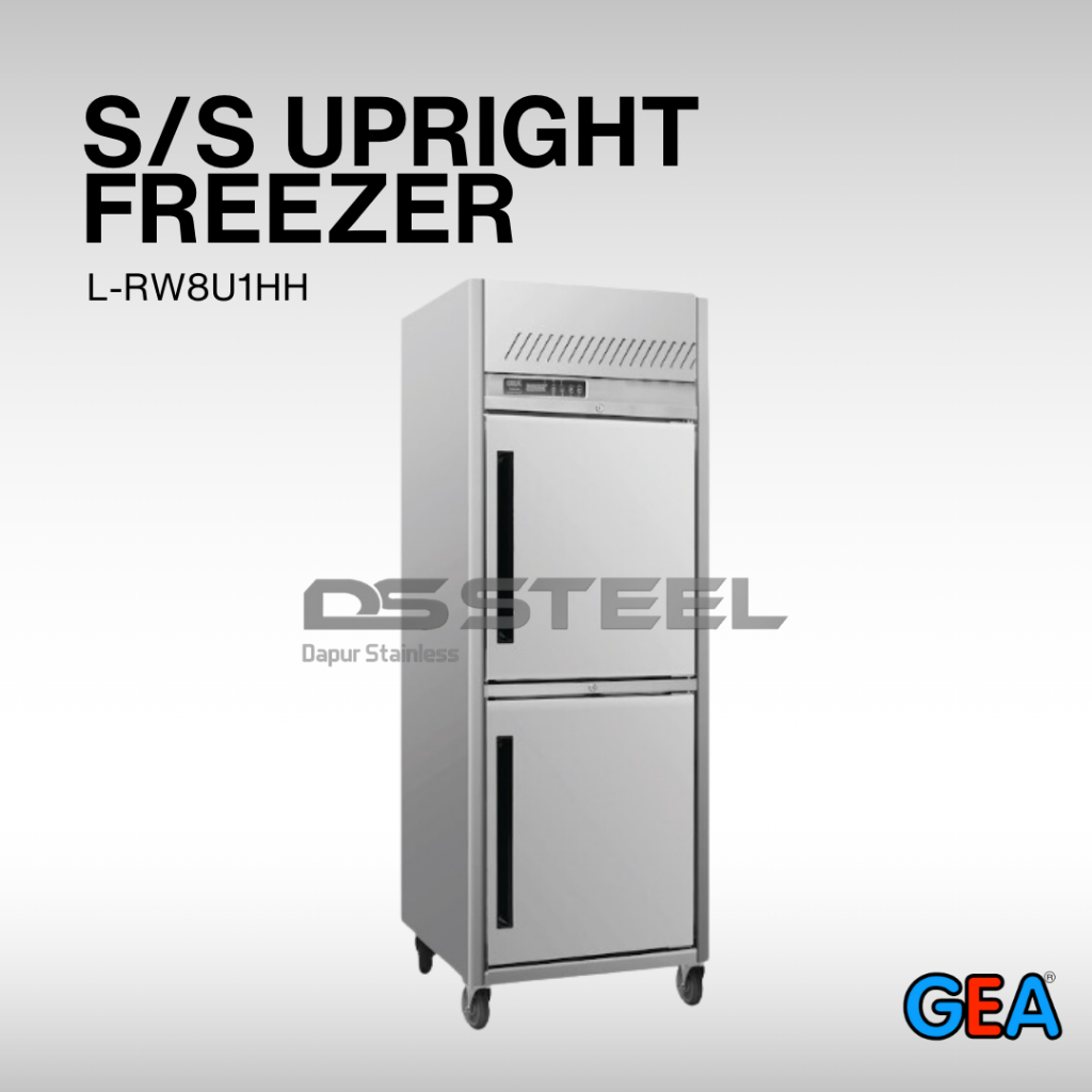 GEA Stainless Upright Freezer 550 Liter L-RW8U1HH / Kabinet Pembeku Stainless 550 Liter GEA L RW8U1H