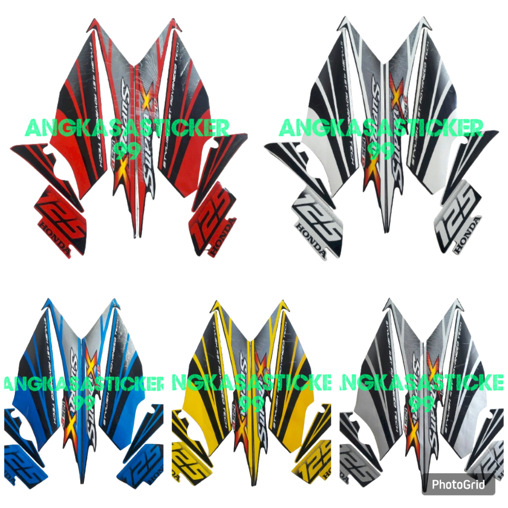 sticker striping body motor supra x 125d 2007 standart fullset