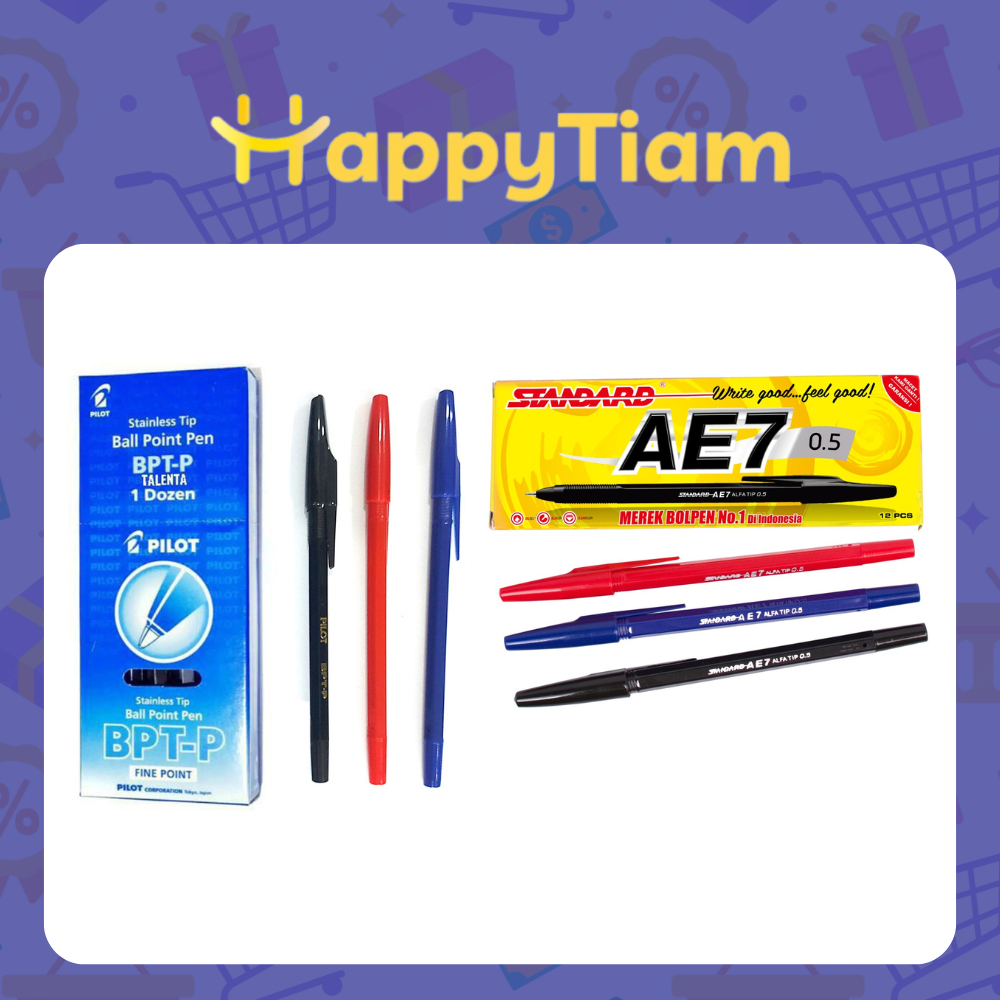 

PEN STANDARD AE7 0.5mm PILOT BPT-P ECER ALFATIP BOLPEN PULPEN PENA BALL POINT HITAM BIRU MERAH