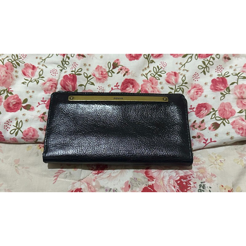 Dompet F0ssil Lizards slim bifold black wallet Preloved