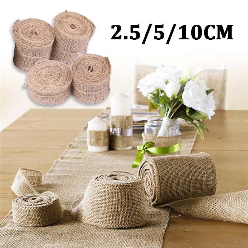 

2.5cm/5cm/10cm Pita Goni Roll Ita Goni Renda Pita Kerajinan Tangan Jute Ribbon Florist Wrapping Rustic