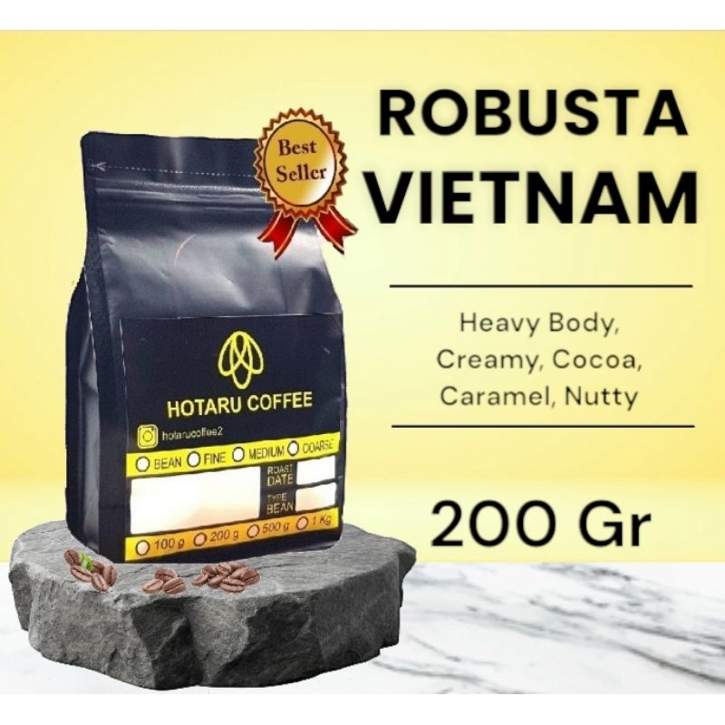 

Kopi Robusta Vietnam Robusta Coffee biji dan Bubuk 200 Gram