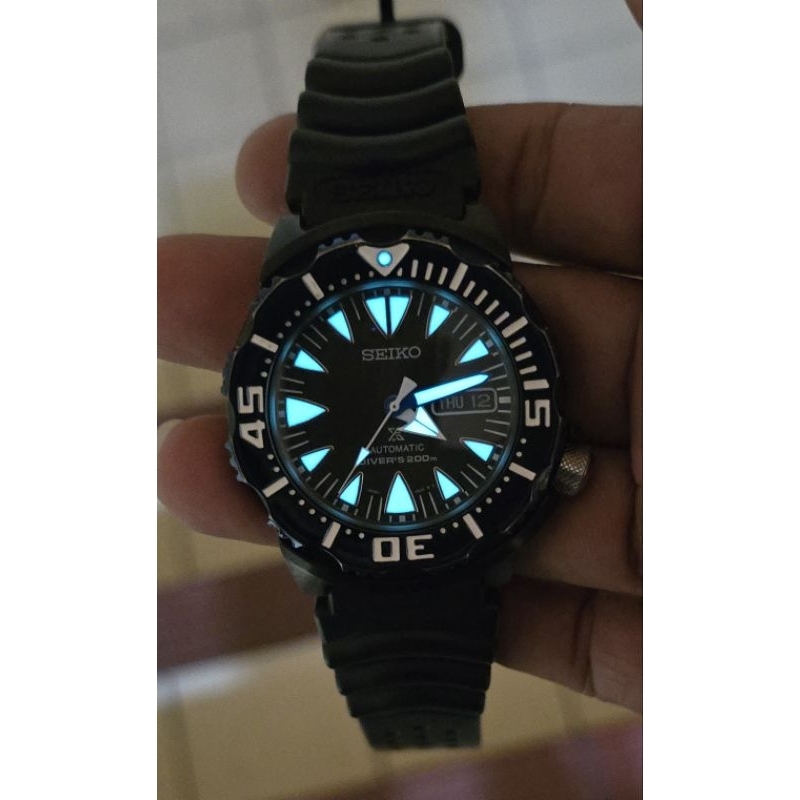 Jam Tangan Seiko SRP581K1 Prospex Monster Automatic Diver 42mm Hitam Biru