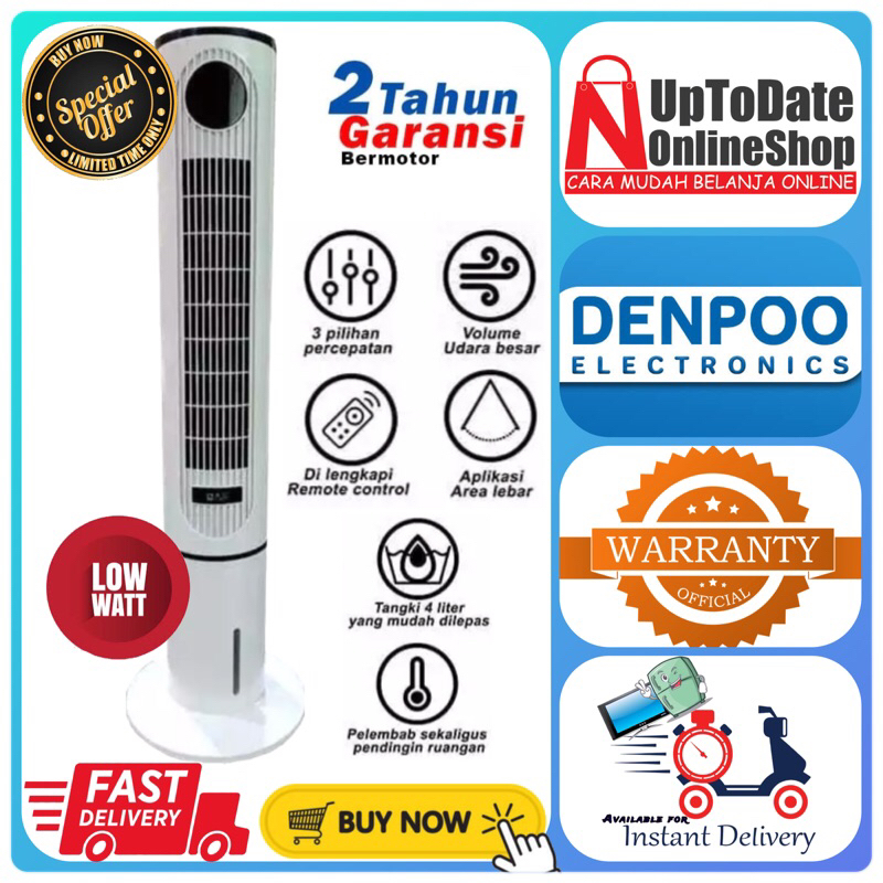 AIR COOLER TOWER DENPOO AT-1106 AT1106 AT 1106 PENYEJUK RUANGAN LOW WATT 4L DENPOO TOWER AIR COOLER