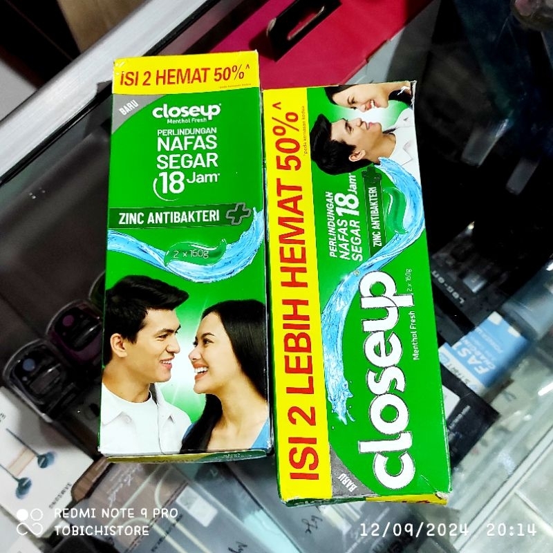 CloseUp Menthol Fresh 160gr Isi 2 Pieces Pasta Gigi Perlindungan Nafas Segar 18Jam Close Up