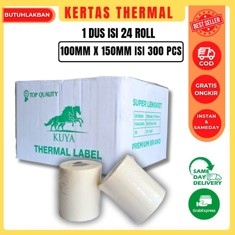 

KUYA KERTAS TERMAL ROLL 100X150X300 | SATUAN KARTON