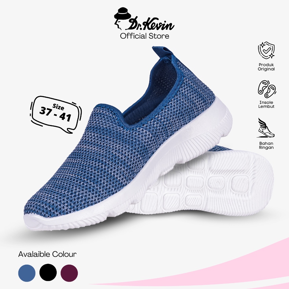 Muraaaahh Dr Kevin Sepatu Olahraga Wanita Sneakers Flyknit Slip On 58939