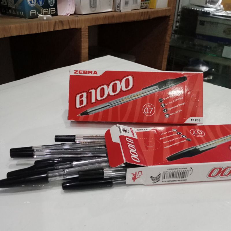 

(12 Pcs) Pulpen Zebra B1000 Warna Hitam