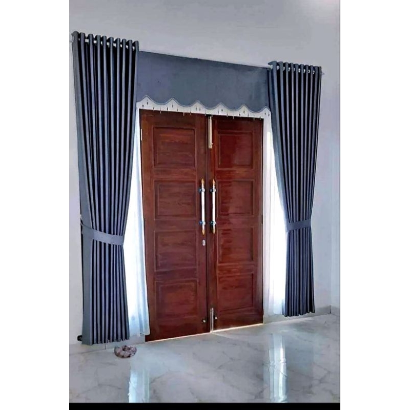 1 set gorden poni Hordeng jendela poni layar korden pintu kamar Ruang tamu terbaru