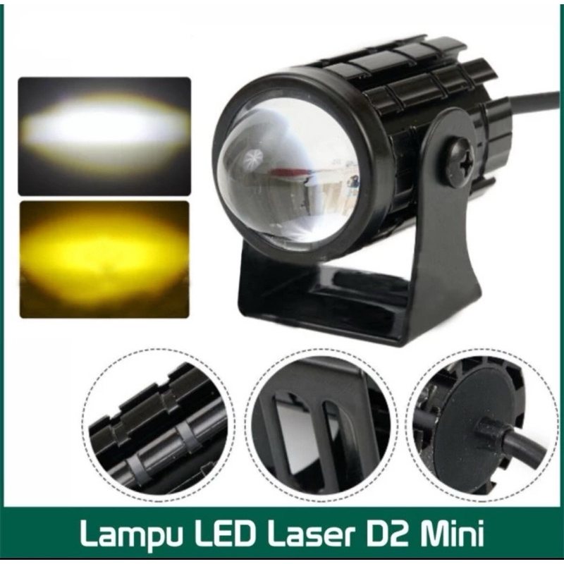 【1PCS】Lampu Tembak Laser Led Mini 2 Warna - Lampu Tembak Sorot Foglamp Mini D2 Laser Gun/lampu temba